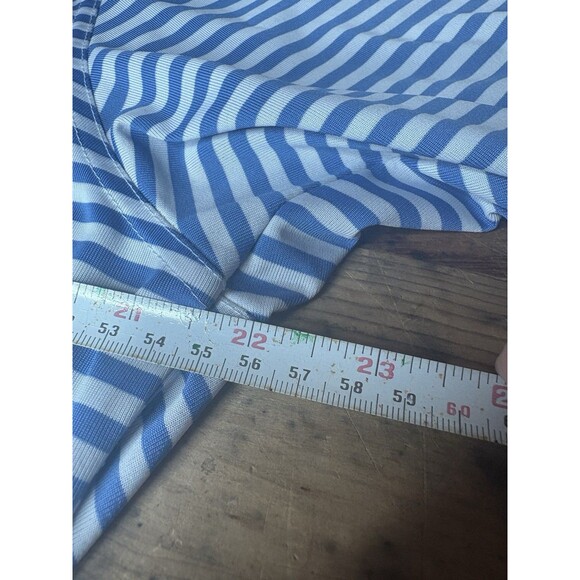 Bobby Jones Performance Golf Polo Blue White Striped Mens Size Large Shirt - Picture 6 of 7